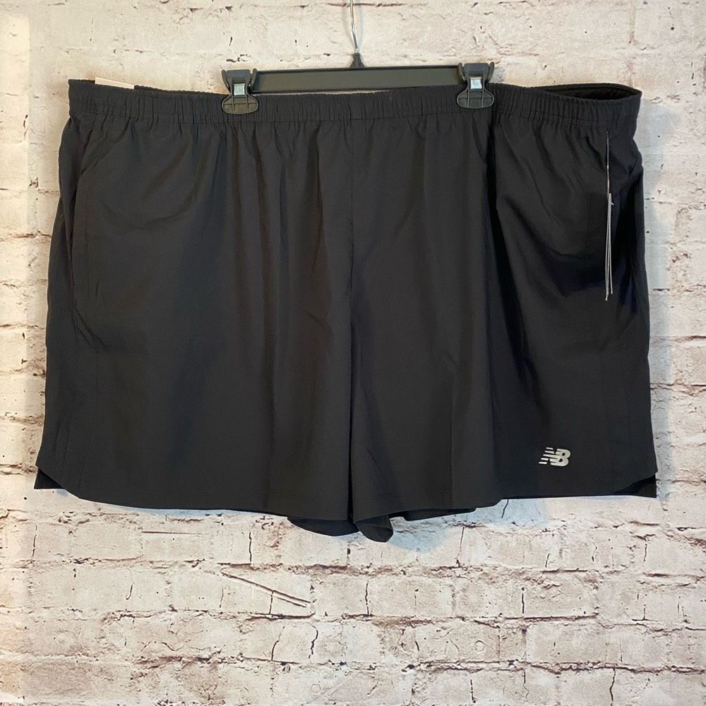 New Balance Men’s Accel Athletic Workout Short 5” Inseam Lined Black Size 5XL - Picture 2 of 9